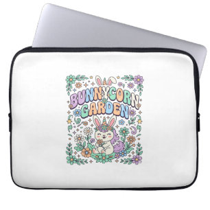 Eenhoring Konijnentuin Kawaii Typografie Ontwerp_ Laptop Sleeve