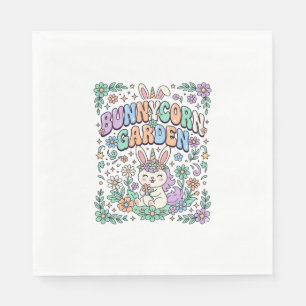 Eenhoring Konijnentuin Kawaii Typografie Ontwerp_ Servet