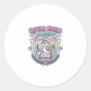 Eenhoring Koninklijke Hoorn Academie Vet Typografi Ronde Sticker