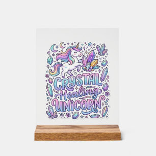 Eenhoring Kristal Helende Eenhoring Cadeau Idee Ve Acryl Bord