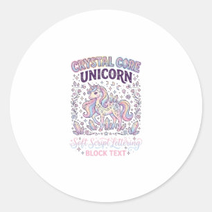 Eenhoring Kristallen Kern Eenhoring Schattig Vecto Ronde Sticker