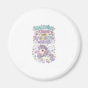 Eenhoring Kusjes en Regenboog Wensen Zachte Pastel Magneet