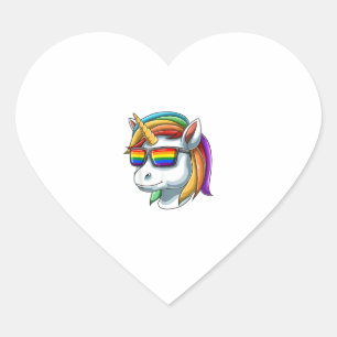 Eenhoring LGBT Eenhoring Met LGBT Zonnebril Pride Hart Sticker