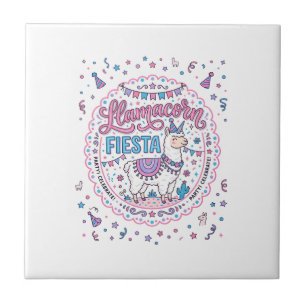 Eenhoring Llamacorn Feest Mooie T-Shirt Grafisch_1 Tegeltje