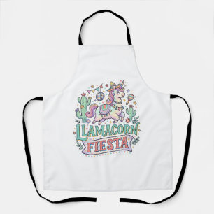 Eenhoring Llamacorn Feest Premium Vector POD Kunst Schort