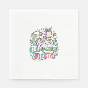 Eenhoring Llamacorn Feest Premium Vector POD Kunst Servet