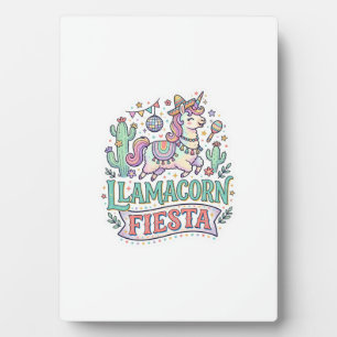 Eenhoring Llamacorn Fiesta Premium Vector POD Kuns Fotoplaat