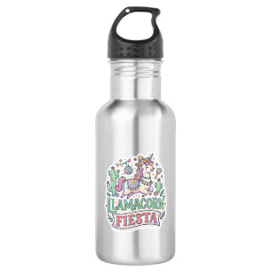 Eenhoring Llamacorn Fiesta Premium Vector POD Kuns Waterfles