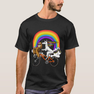 Eenhoring Luiaard Rijdt op Fiets T-shirt