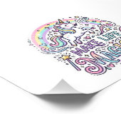 Eenhoring Maakt Leven Magisch Premium Vector Typog Foto Afdruk (Hoek)