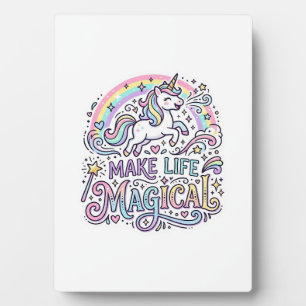 Eenhoring Maakt Leven Magisch Premium Vector Typog Fotoplaat