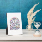 Eenhoring Maakt Leven Magisch Premium Vector Typog Fotoplaat (Zijkant)