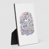 Eenhoring Maakt Leven Magisch Premium Vector Typog Fotoplaat (Zijkant)