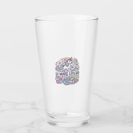 Eenhoring Maakt Leven Magisch Premium Vector Typog Glas (Voorkant)