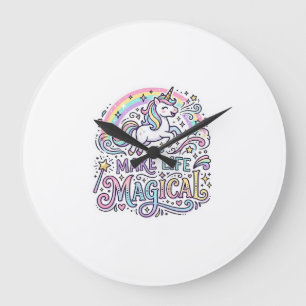 Eenhoring Maakt Leven Magisch Premium Vector Typog Grote Klok