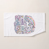 Eenhoring Maakt Leven Magisch Premium Vector Typog Handdoek (Handdoek)