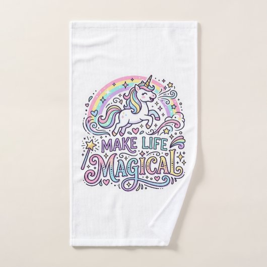 Eenhoring Maakt Leven Magisch Premium Vector Typog Handdoek (Handdoek)