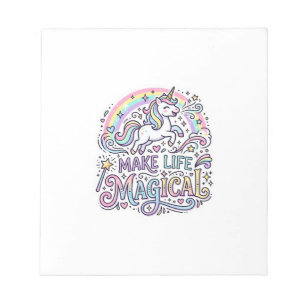 Eenhoring Maakt Leven Magisch Premium Vector Typog Notitieblok