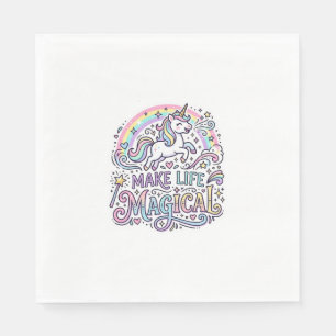 Eenhoring Maakt Leven Magisch Premium Vector Typog Servet