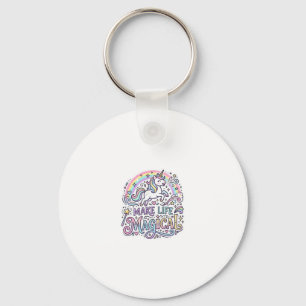 Eenhoring Maakt Leven Magisch Premium Vector Typog Sleutelhanger