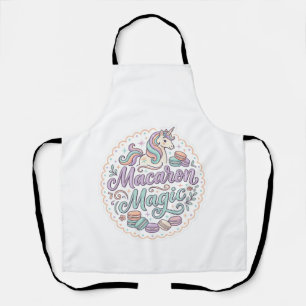 Eenhoring Macaron Magie Whimsical T-Shirt Ontwerp_ Schort