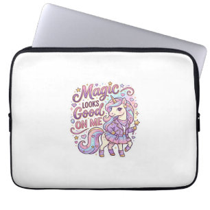 Eenhoring Magie Staat Me Leuk Grafisch Ontwerp Wit Laptop Sleeve