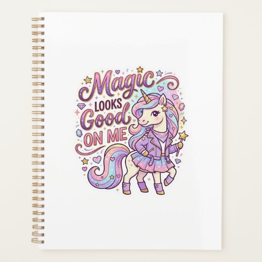 Eenhoring Magie Staat Me Leuk Grafisch Ontwerp Wit Planner (Voorkant)