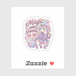 Eenhoring Magie Staat Me Leuk Grafisch Ontwerp Wit Sticker