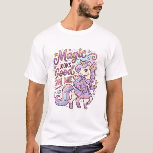 Eenhoring Magie Staat Mee Grafisch Ontwerp Whit T-shirt