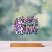 Eenhoring Magisch maar Maak het Klein Geschenk Ide Acryl Bord (Neutraal)