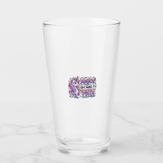 Eenhoring Magisch maar Maak het Klein Geschenk Ide Glas (Voorkant)
