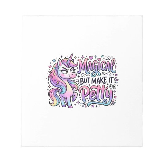 Eenhoring Magisch maar Maak het Klein Geschenk Ide Notitieblok (Voorkant)