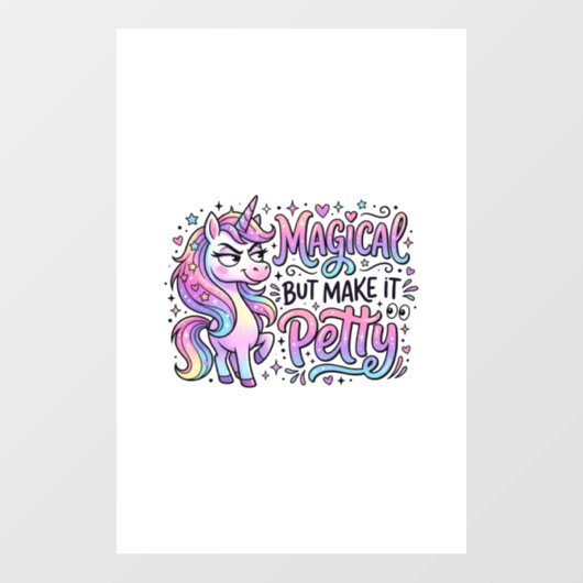 Eenhoring Magisch maar Maak het Klein Geschenk Ide Raamsticker (Vel)