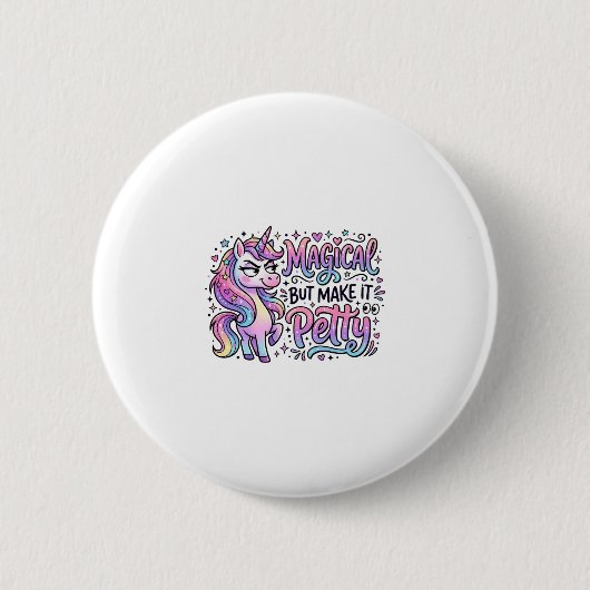 Eenhoring Magisch maar Maak het Klein Geschenk Ide Ronde Button 5,7 Cm (Voorkant)