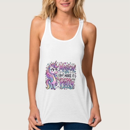 Eenhoring Magisch maar Maak het Klein Geschenk Ide Tanktop (Voorkant)