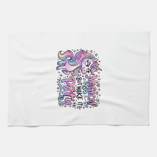 Eenhoring Magisch maar Maak het Klein Geschenk Ide Theedoek (Horizontaal)