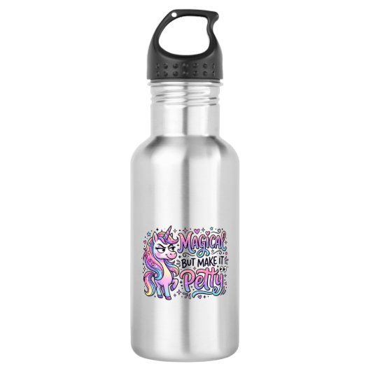 Eenhoring Magisch maar Maak het Klein Geschenk Ide Waterfles (Voorkant)