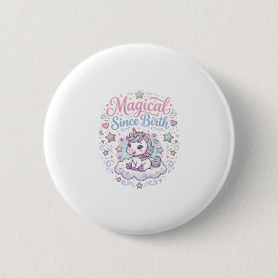 Eenhoring Magisch Sinds Geboorte Printklaar POD Ku Ronde Button 5,7 Cm