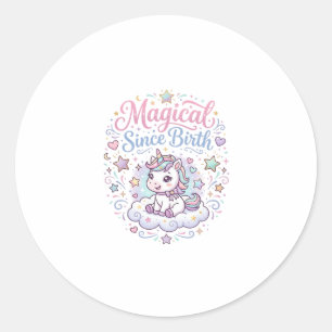 Eenhoring Magisch Sinds Geboorte Printklaar POD Ku Ronde Sticker
