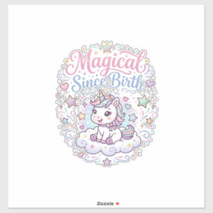 Eenhoring Magisch Sinds Geboorte Printklaar POD Ku Sticker