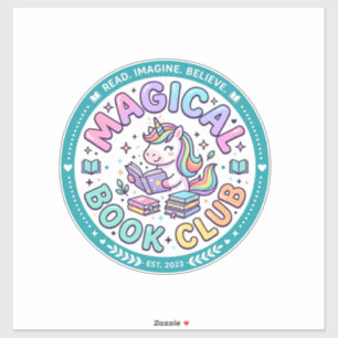 Eenhoring Magische Boek Club Grappige Shirt Grafis Sticker