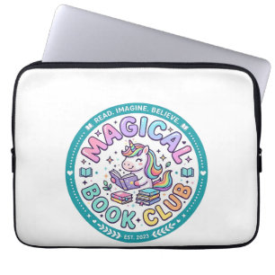 Eenhoring Magische Boek Club Grappige T-Shirt Graf Laptop Sleeve