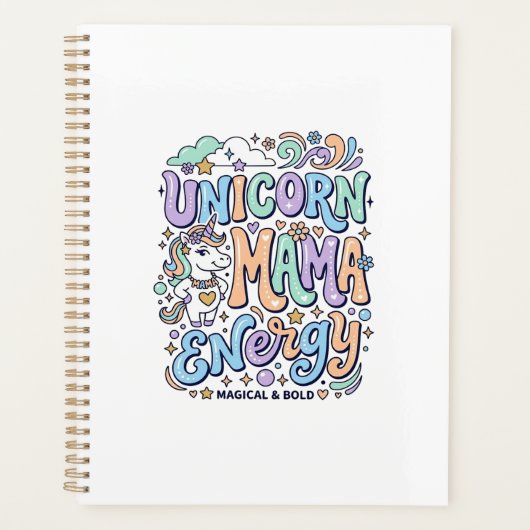 Eenhoring Mama Energie Kawaii Vectorontwerp_1 Planner (Voorkant)