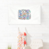 Eenhoring Mama Energie Kawaii Vectorontwerp_1 Spandoek (Insitu)