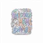 Eenhoring Mama Energie Kawaii Vectorontwerp_1 Sticker (Voorkant)