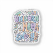 Eenhoring Mama Energie Kawaii Vectorontwerp_1 Sticker (Voorkant)