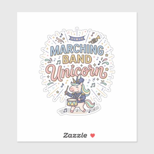 Eenhoring Marching Band Eenhoring Print Klare Mark Sticker (Vel)