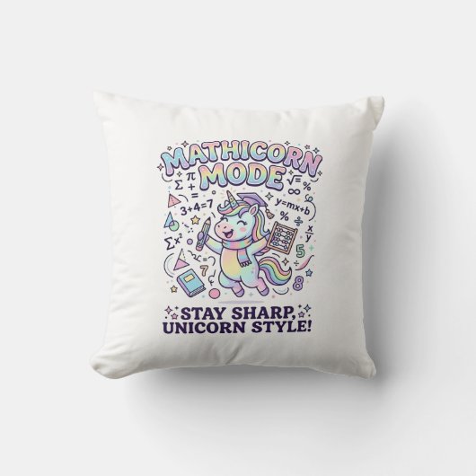 Eenhoring Mathicorn Modus Charmerende Witte Achter Kussen (Voorkant)