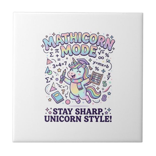 Eenhoring Mathicorn Modus Charmerende Witte Achter Tegeltje (Voorkant)