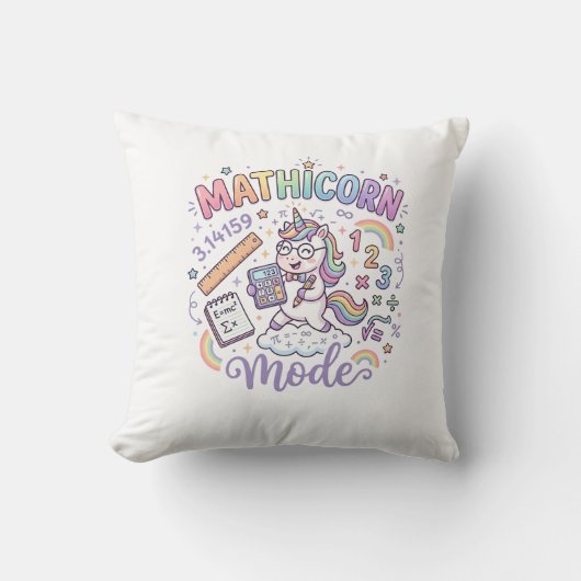 Eenhoring Mathicorn Modus Schattige Typografie Des Kussen (Voorkant)